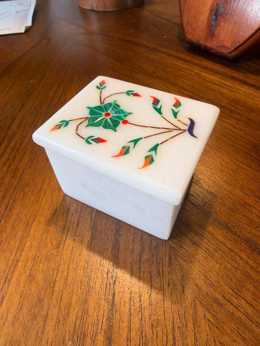 Handmade Marble Inlay Trinket Box